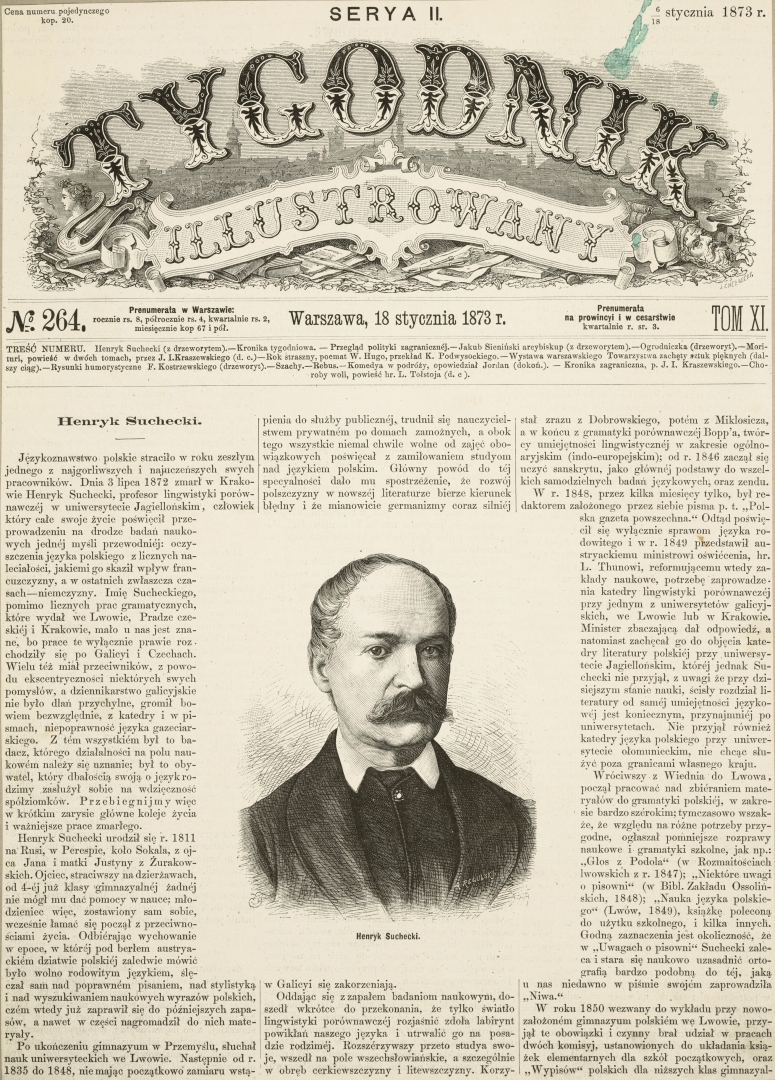 Portret Henryka Sucheckiego na stronie tytułowej czasopisma.